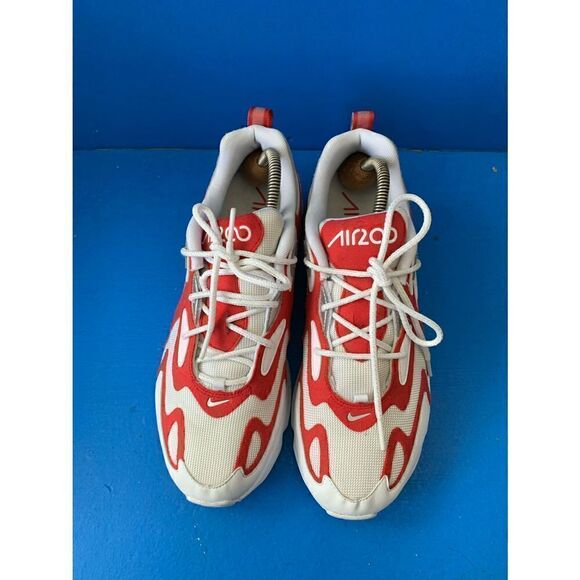 NIKE AIR MAX 200 WHITE UNIVERSITY RED SILVER AQ2568-100 Size 9 - Picture 3 of 6